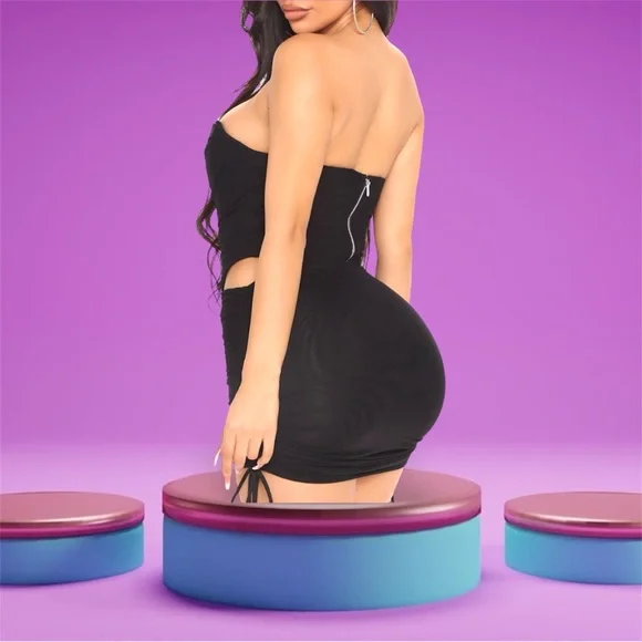 💜 NWOT Fashion Nova Black Skirt Set 💜 - Picture 5 of 11